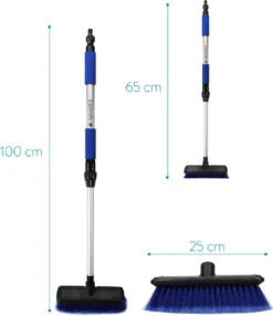 Navaris Telescopische Autowasborstel - Watergevoerde Wasborstel Voor Auto's En Ramen Met Uitschuifbare Lange Handgreep En Zachte Haren - Blauw -Woonwinkel 1037x1200