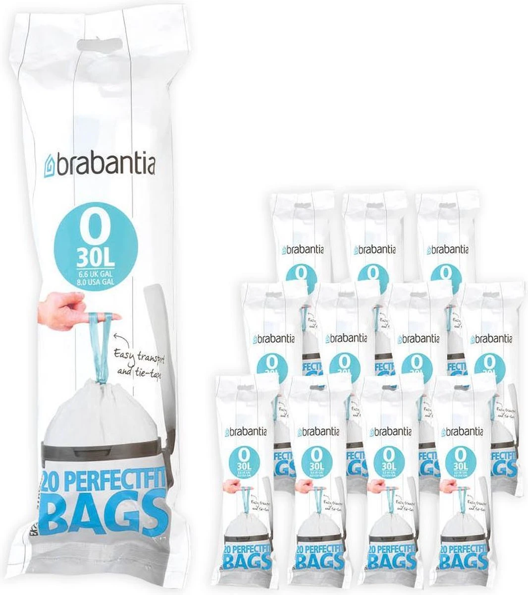 Brabantia PerfectFit Vuilniszakken - 30 L - Code O - 12 Rollen X 20 Stuks 1 Brabantia PerfectFit Vuilniszakken - 30 L - Code O - 12 Rollen X 20 Stuks