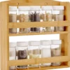 ACAZA Ophangbaar Kruidenrek Met 10 Glazen Kruidenpotjes, Spice Rack, Keuken Rek, Kruiden Organizer Voor Specerijen, Peper, Zout, 26 Cm Breed, Bamboe