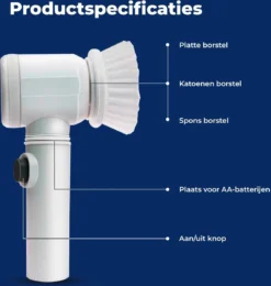 B-care Magic Brush - Elektrische Multifunctionele Schoonmaakborstel - 7 Opzetstukken - Wasborstel - Poetsmachine - Schrobborstel - Handborstel - Werkborstel - Schrobber - Boorborstel - Reinigingsborstel -Woonwinkel 1140x1200 4