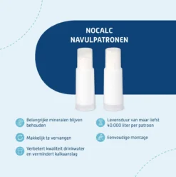 NoCalc Navulpatronen - 2 Stuks - Gebruik I.c.m. Electronic Sensor - Waterontharder - Waterontkalker -Woonwinkel 1196x1200