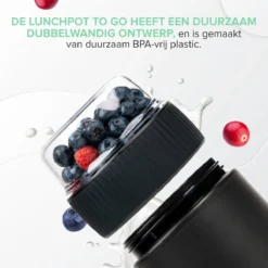 Coninx Yoghurtbeker To Go - Muesli Beker To Go - Lunchbeker - Mueslibeker 640ml (450ml+190ml) - Zwart -Woonwinkel 1199x1200 5