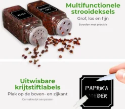 Soothe 48 Glazen Kruidenpotjes Set Met 2 Soorten Strooideksels – Kruidenstrooier – Compleet Pakket Incl Kruidenpotjes Stickers, Krijtstift En Accessoires 14 Soothe 48 Glazen Kruidenpotjes Set Met 2 Soorten Strooideksels – Kruidenstrooier – Compleet Pakket Incl Kruidenpotjes Stickers, Krijtstift En Accessoires -Woonwinkel 1200x1050 3