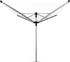 Brabantia Lift-O-Matic Advance Droogmolen Met Grondanker, Beschermhoes En Wasknijpertasje - 50 M - Metallic Grey -Woonwinkel 1200x1071