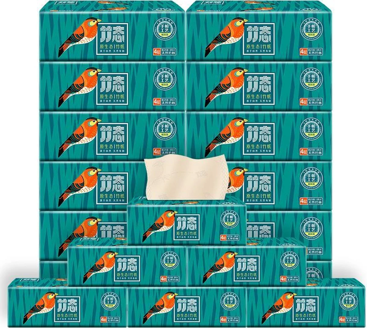 BAMTIME Bamboo Tissues Doos 4-laags Tissues / 90pcs 16box -karton 6 BAMTIME Bamboo Tissues Doos 4-laags Tissues / 90pcs 16box -karton - Afbeelding 6