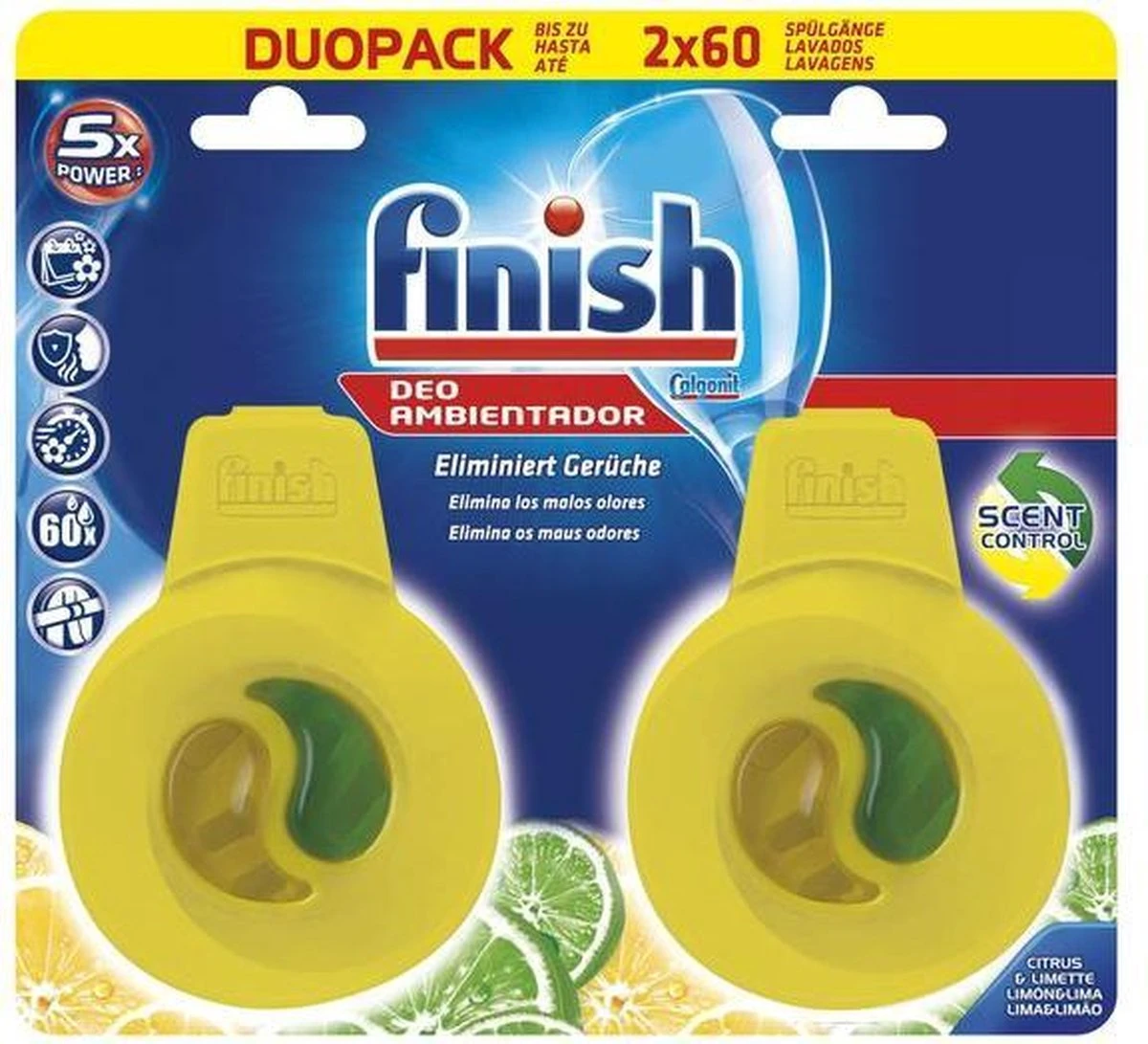 Finish Vaatwasverfrisser Citroen & Limoen - Duo Pack - 2 Stuks 1 Finish Vaatwasverfrisser Citroen & Limoen - Duo Pack - 2 Stuks