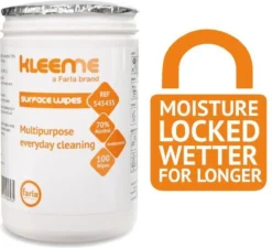 Schoonmaakdoekjes - Ontsmettingsdoekjes - Desinfectiedoekjes - Desinfectie Doekjes - KleenMe - Alcohol Doekjes - Alcoholdoekjes - Allesreiniger Zachte Antibacteriële Alcohol Wipes- 100 Doekjes - Met Dispenser - 70% Alcohol - 185 X 110mm -Woonwinkel 1200x1092