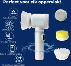 B-care Magic Brush - Elektrische Multifunctionele Schoonmaakborstel - 7 Opzetstukken - Wasborstel - Poetsmachine - Schrobborstel - Handborstel - Werkborstel - Schrobber - Boorborstel - Reinigingsborstel -Woonwinkel 1200x1112 2