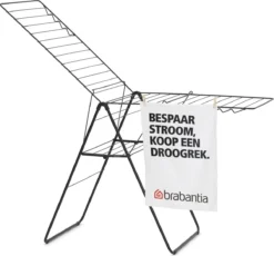 Brabantia HangOn Droogrek Inklapbaar - 25 Meter - Met Wasknijpertasje - Matt Black -Woonwinkel 1200x1116 2