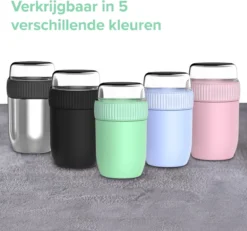 Coninx Thermos Lunchbox - Muesli Beker To Go - Isoleer Lunchpot - Yoghurtbeker To Go - Mueslibeker 840ml (600ml+240ml) - RVS -Woonwinkel 1200x1123 1