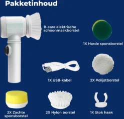 B-care Magic Brush - Elektrische Multifunctionele Schoonmaakborstel - 7 Opzetstukken - Wasborstel - Poetsmachine - Schrobborstel - Handborstel - Werkborstel - Schrobber - Boorborstel - Reinigingsborstel -Woonwinkel 1200x1155 3