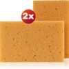 Merkloos Grote Schoonmaakspons - 2x Viscose Autospons - Spons - Schoonmaakartikelen - Auto Wassen - Autospons - Zachte Spons
