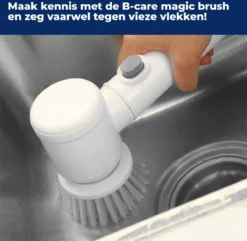 B-care Magic Brush - Elektrische Multifunctionele Schoonmaakborstel - 7 Opzetstukken - Wasborstel - Poetsmachine - Schrobborstel - Handborstel - Werkborstel - Schrobber - Boorborstel - Reinigingsborstel -Woonwinkel 1200x1170 3