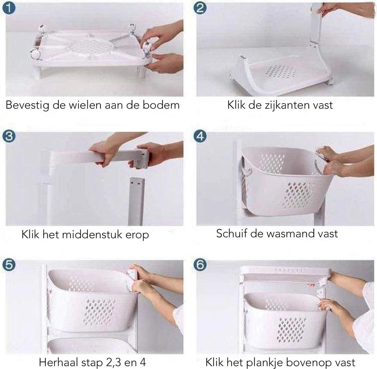 Sens Design Wassorteerder – Wasmand Met 3 Vakken - Op Wieltjes 6 Sens Design Wassorteerder – Wasmand Met 3 Vakken - Op Wieltjes - Afbeelding 6