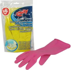 Multy Luxe Huishoudhandschoenen Maat M - Natuurlatex Met Katoenen Vlokvoering - Anti Slip - Rubberen Handschoenen - Waterdicht - Natuurlijk Latex - Maat M -Woonwinkel 1200x1185 5