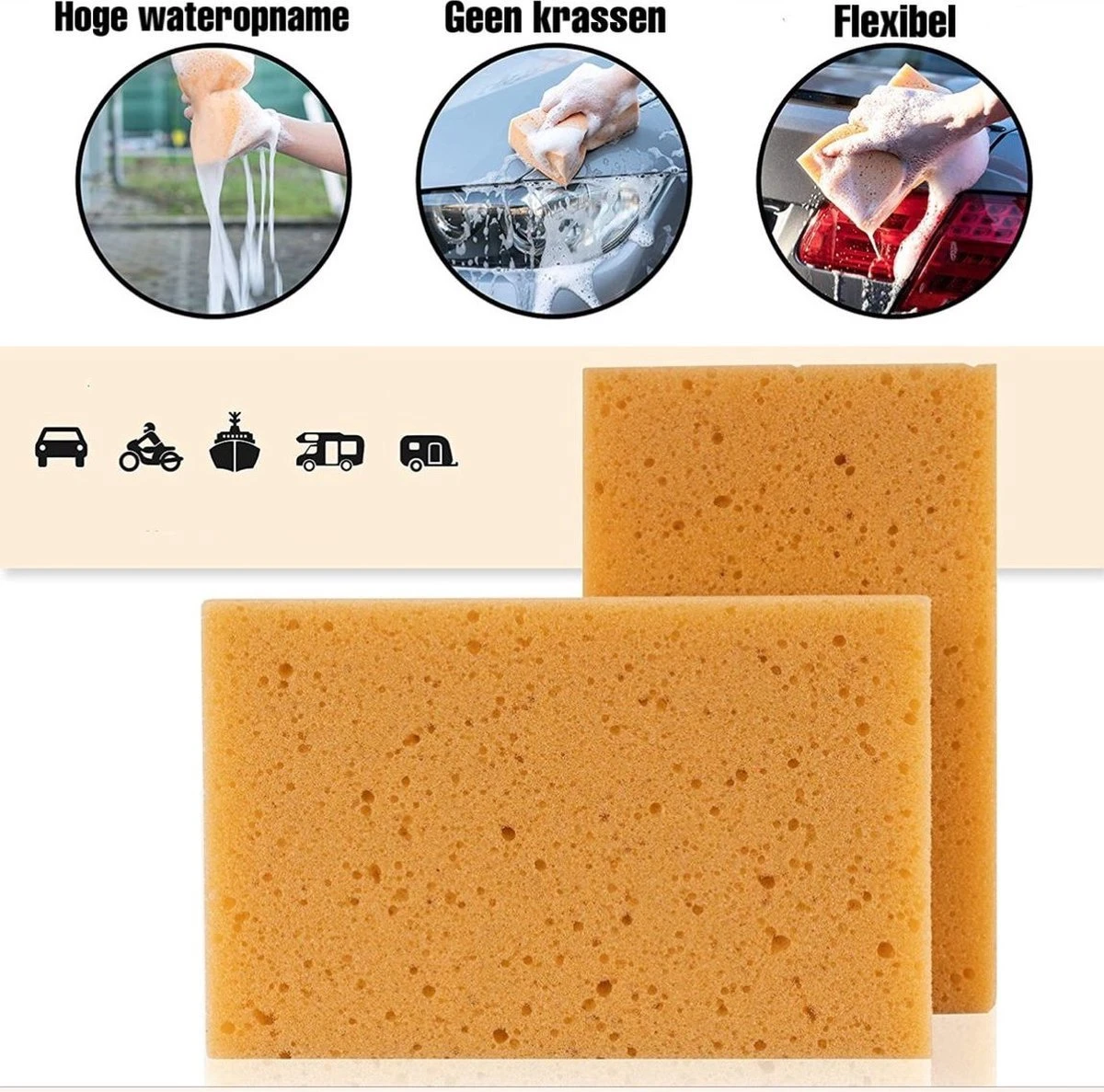 Merkloos Grote Schoonmaakspons - 2x Viscose Autospons - Spons - Schoonmaakartikelen - Auto Wassen - Autospons - Zachte Spons 2 Merkloos Grote Schoonmaakspons - 2x Viscose Autospons - Spons - Schoonmaakartikelen - Auto Wassen - Autospons - Zachte Spons - Afbeelding 2