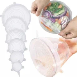 Siliconen Vershoud Deksels – Set Van 6 Stuks – Flexibel – Herbruikbaar – Wit - Stretch Tot Wel 30 Cm -Woonwinkel 1200x1189 2