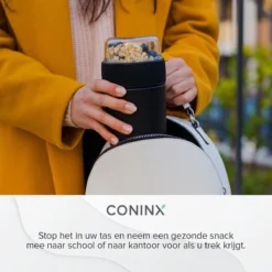 Coninx Yoghurtbeker To Go - Muesli Beker To Go - Lunchbeker - Mueslibeker 640ml (450ml+190ml) - Zwart -Woonwinkel 1200x1200 200