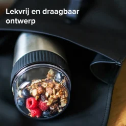 Coninx Thermos Lunchbox - Muesli Beker To Go - Isoleer Lunchpot - Yoghurtbeker To Go - Mueslibeker 840ml (600ml+240ml) - RVS -Woonwinkel 1200x1200 206