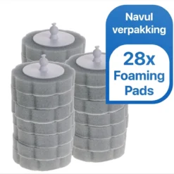 RevoBrush 28x Crystal Clean Foaming Pads Navulling - WC Borstel Met Houder Vrijstaand
