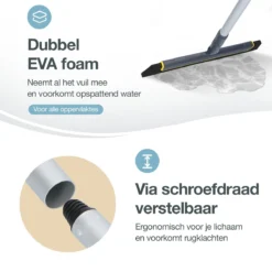 ACE Goods Vloertrekker Met Steel – Vloerwisser Badkamer - Trekker Douche – Raamwisser Verstelbaar – Watertrekker - Incl Ophanghaak -Woonwinkel 1200x1200 389