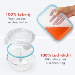 KitchenBrothers Meal Prep Bakjes - Set - Luchtdicht - BPA Vrij - Glas - 9 Stuks -Woonwinkel 1200x1200 411