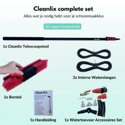 Cleanlix Telescoopsteel Met Borstel - Met Waterdoorvoer - Telescopische Wasborstel - Ramenwassen - Uitschuifbaar Tot 7,2 Meter -Woonwinkel 1200x1200 441