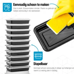 Meal Prep Bakjes - 20 Stuks - 1 Compartiment - Lunchbox - Diepvriesbakjes - Vershoudbakjes - Plastic Bakjes Met Deksel - Magnetron Bakjes Met Deksel - Meal Prep - Vershouddoos - 1L - BPA Vrij - Fitcrafters 11 Meal Prep Bakjes - 20 Stuks - 1 Compartiment - Lunchbox - Diepvriesbakjes - Vershoudbakjes - Plastic Bakjes Met Deksel - Magnetron Bakjes Met Deksel - Meal Prep - Vershouddoos - 1L - BPA Vrij - Fitcrafters -Woonwinkel 1200x1200 485