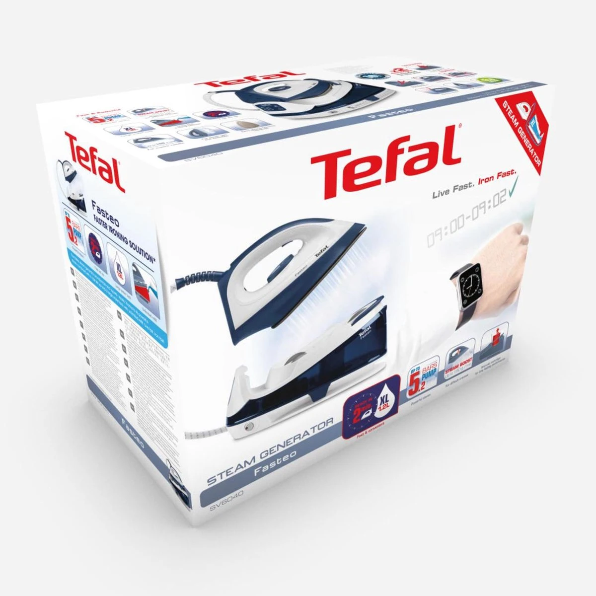 Tefal Strijkijzer Met Stoomgenerator - Fasteo SV6040 11 Tefal Strijkijzer Met Stoomgenerator - Fasteo SV6040 - Afbeelding 11