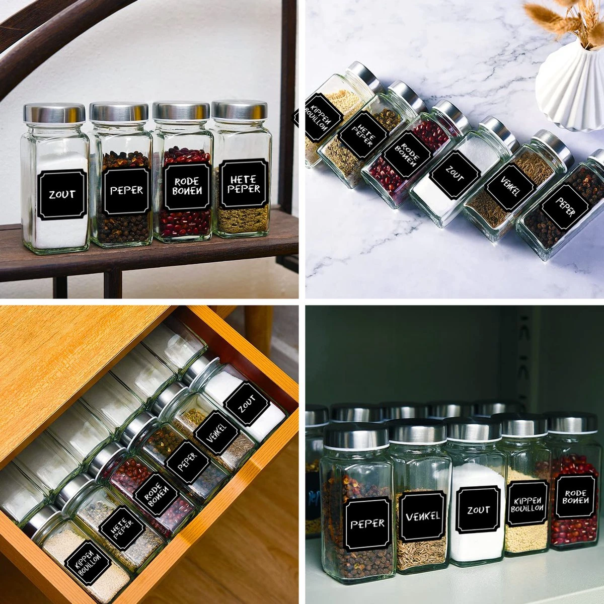 Soothe 24 Glazen Kruidenpotjes Set Met 2 Soorten Strooideksels – Kruidenstrooier – Compleet Pakket Incl Kruidenpotjes Stickers, Krijtstift En Accessoires 9 Soothe 24 Glazen Kruidenpotjes Set Met 2 Soorten Strooideksels – Kruidenstrooier – Compleet Pakket Incl Kruidenpotjes Stickers, Krijtstift En Accessoires - Afbeelding 9