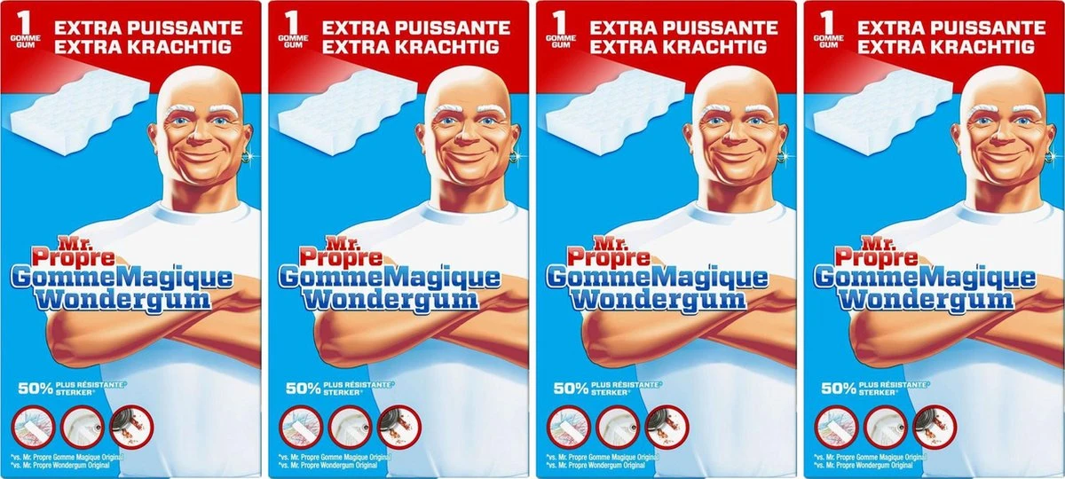 Mr. Proper - Wonderspons - Extra Krachtig - 4 Stuks - Voordeelverpakking 1 Mr. Proper - Wonderspons - Extra Krachtig - 4 Stuks - Voordeelverpakking
