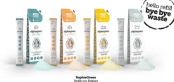 SophieGreen Eco-Refill Pakket; Allesreiniger Blue Rebel En Orange Patchouli, +Keukenreiniger + Badkamerreiniger (4x2 Navulling= 8 X750ml)