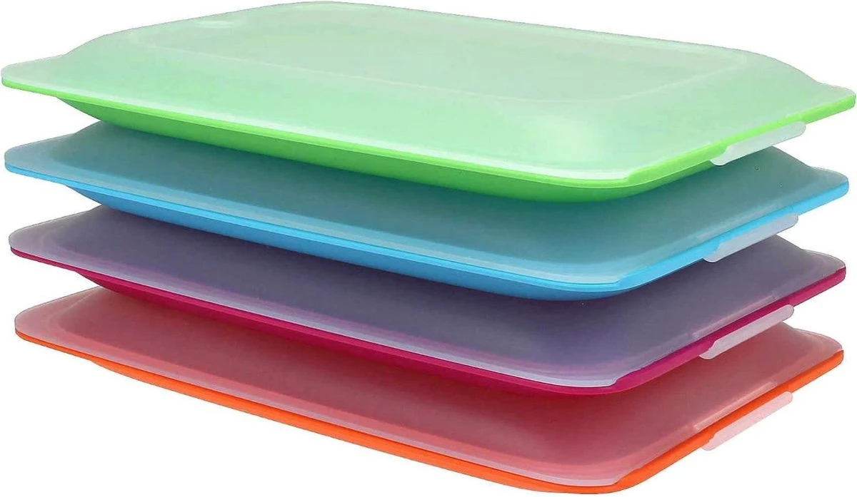 Merkloos Vershouddozen Vleeswarendoos Koelkast Vershoudbakje Bewaren Koelkast Beleg Bewaardoos Broodbeleg Stapelbaar Met Deksel 4 Stuks