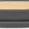 Brabantia Nic Broodtrommel - Met Bamboe Deksel - Dark Grey