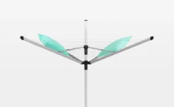 Brabantia Lift-O-Matic Advance Droogmolen Met Grondanker, Beschermhoes En Wasknijpertasje - 50 M - Metallic Grey -Woonwinkel 1200x739