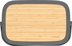 Brabantia Nic Broodtrommel - Met Bamboe Deksel - Dark Grey -Woonwinkel 1200x766