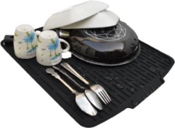 HOMYHON Afdruipmat -Afdruipmat Siliconen -Pannenonderzetter- Antislip -Hittebestendig - Aanrecht Mat -Siliconen Mat - 40 X 46 Cm - Zwart 9 HOMYHON Afdruipmat -Afdruipmat Siliconen -Pannenonderzetter- Antislip -Hittebestendig - Aanrecht Mat -Siliconen Mat - 40 X 46 Cm - Zwart -Woonwinkel 1200x876