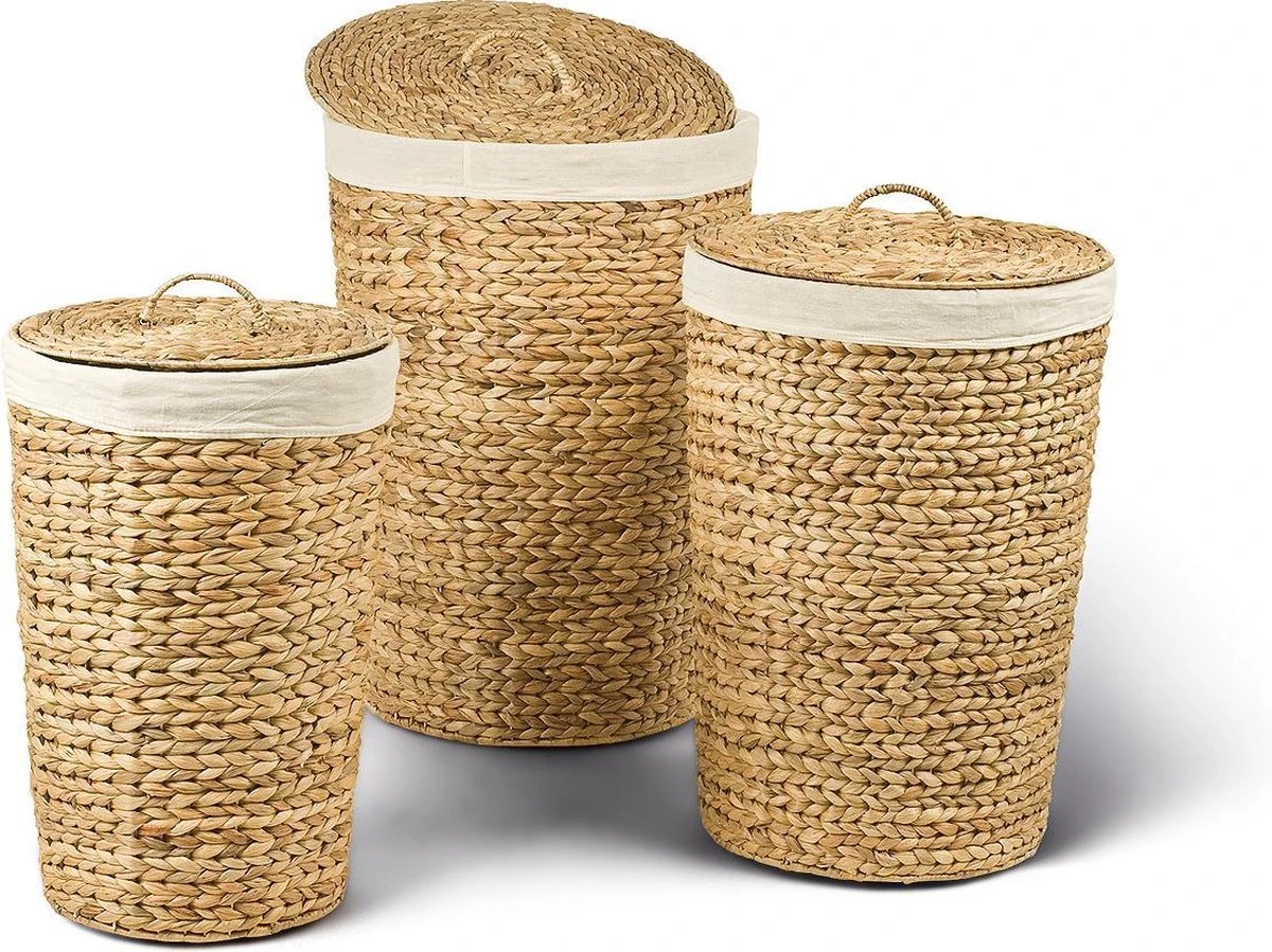 1x FAM Baskets Ronde Wasmand Small - Met Katoenen Binnen Zak - 25 L - Naturel 1 1x FAM Baskets Ronde Wasmand Small - Met Katoenen Binnen Zak - 25 L - Naturel