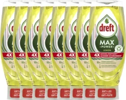 Dreft MaxPower - Lemon - Vloeibaar Afwasmiddel - Voordeelverpakking 8 X 640 Ml