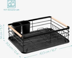 Navaris Afdruiprek Met Uitneembare Bestekhouder - Afwasrek Met Losse Lekbak - Vaatwasrek Met Plateau - Voor Bestek, Borden, Schalen En Pannen 10 Navaris Afdruiprek Met Uitneembare Bestekhouder - Afwasrek Met Losse Lekbak - Vaatwasrek Met Plateau - Voor Bestek, Borden, Schalen En Pannen -Woonwinkel 1200x968 3