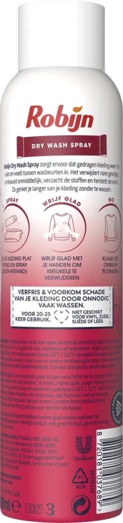 Robijn Pink Sensation Dry Wash Spray - 2 X 200 Ml - Voordeelverpakking -Woonwinkel 282x1200