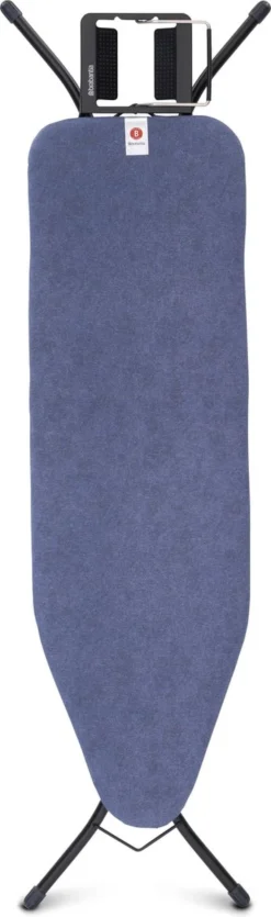 Brabantia Strijkplank B - Met Strijkijzerhouder - 124x38 Cm - Denim Blue