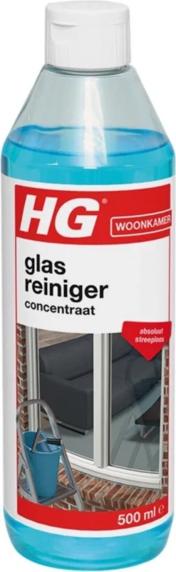 HG Glasreiniger Concentraat - 500ml - Reinigt Streeploos - De Keuze Van Professionele Glazenwassers -Woonwinkel 369x1200