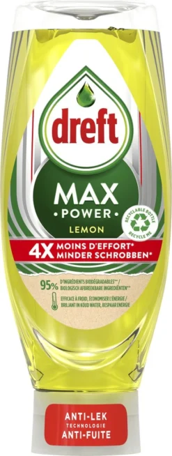 Dreft MaxPower - Lemon - Vloeibaar Afwasmiddel - Voordeelverpakking 8 X 640 Ml -Woonwinkel 453x1200