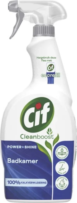 Cif CleanBoost Power & Shine Badkamer Spray - 6 X 750 Ml - Voordeelverpakking -Woonwinkel 455x1200