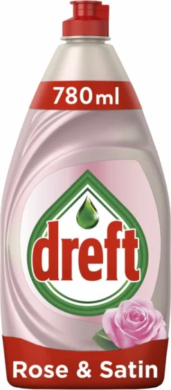 Dreft Clean & Care Rose & Satin Afwasmiddel - 8x780ml - Voordeelverpakking -Woonwinkel 528x1200