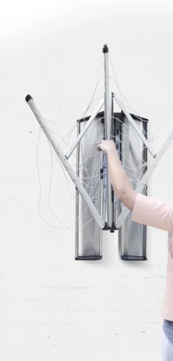 Brabantia WallFix Wanddroger - Met Opberg-/Beschermbox - 24 M - Metallic Grey -Woonwinkel 574x1200