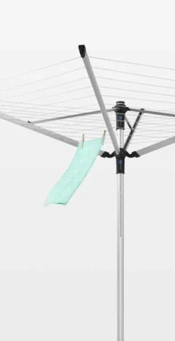 Brabantia Lift-O-Matic Advance Droogmolen Met Grondanker, Beschermhoes En Wasknijpertasje - 50 M - Metallic Grey -Woonwinkel 616x1200