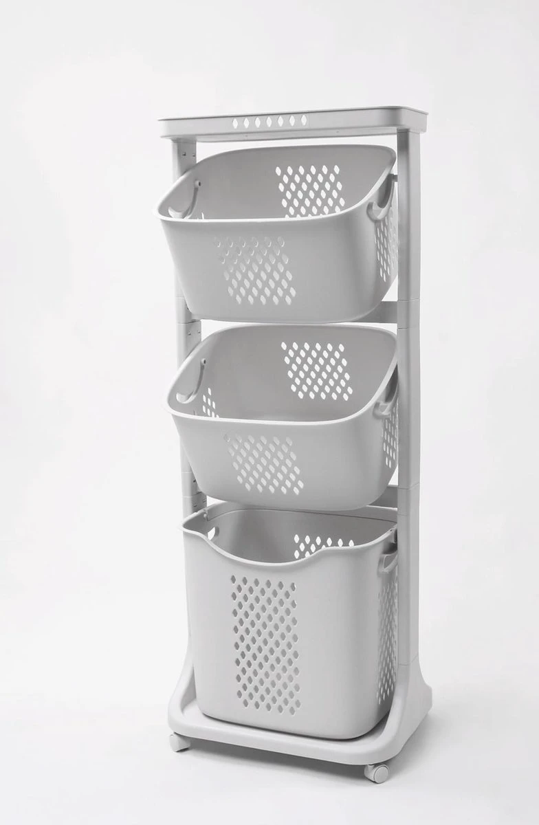 Sens Design Wassorteerder – Wasmand Met 3 Vakken - Op Wieltjes 12 Sens Design Wassorteerder – Wasmand Met 3 Vakken - Op Wieltjes - Afbeelding 12