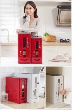 Merkloos TDR-Japans Rijst/Granen Container/Dispenser/ Opbergdoos - 6KG Inhoud - Wit -Woonwinkel 787x1200